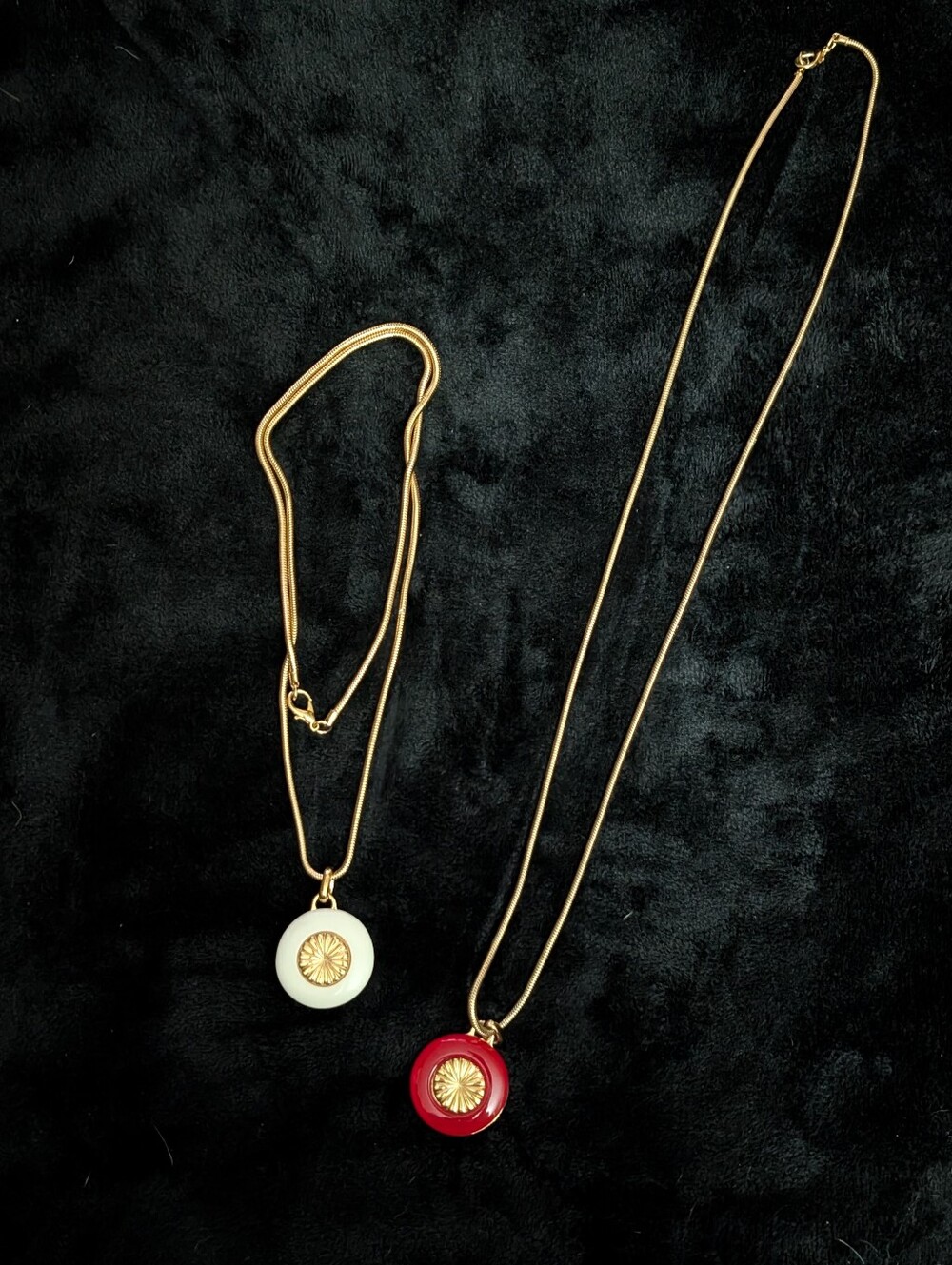 Set Of 2 Vintage Reversible Pendant Necklaces